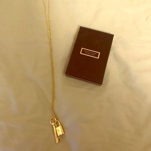 Victoria secret gold lock and key necklace